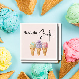 Sweet Ice Cream Sommar Här Scoop Baby Shower Pappersservett