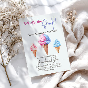 Sweet Ice Cream What Scoop Gender Reveal Inbjudningar