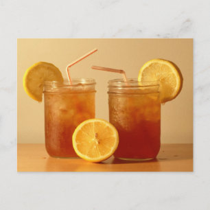 Sweet Iced Tea i Mason Burk med Straws Vykort