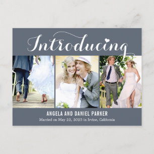 Sweet Introduction Bröllop Announcement Elopement Vykort