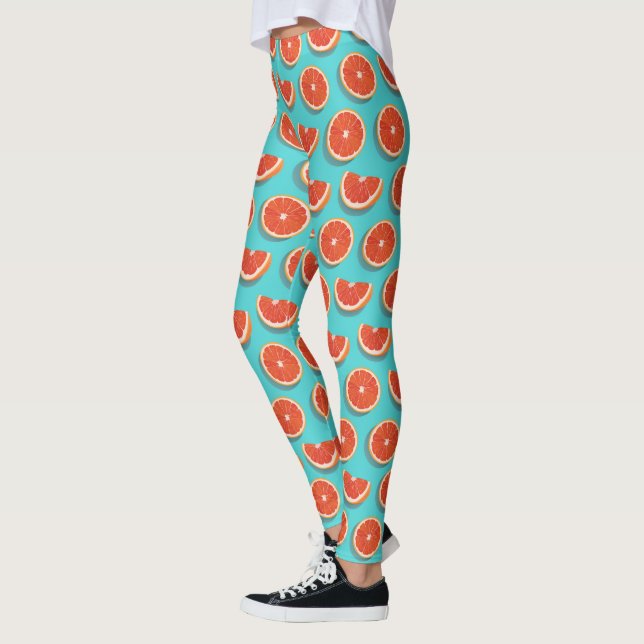 Sweet Juicy Orange Mönster Leggings (Vänster)
