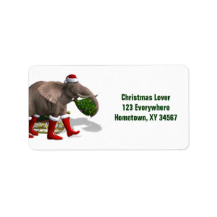 Sweet Jultomten Elephant Adressetikett