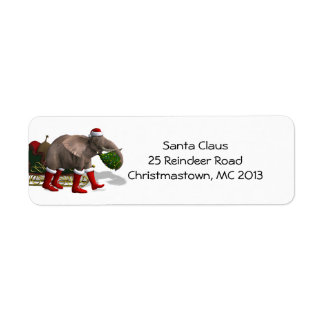 Sweet Jultomten Elephant Returadress Etikett
