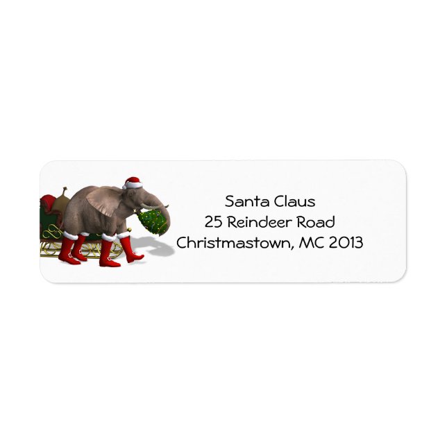 Sweet Jultomten Elephant Returadress Etikett (Framsidan)