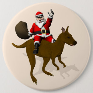 Sweet Jultomten Riding på Kangaroo Knapp