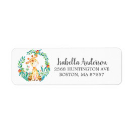 Sweet Jungle Giraffe Baby Shower-adressetikett Returadress Etikett