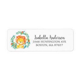 Sweet Jungle Lejon Baby Shower-adressetikett Returadress Etikett
