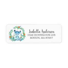 Sweet Jungle Rhino Baby Shower-adressetikett Returadress Etikett