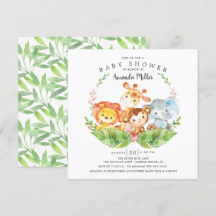 Sweet Jungle Safari Animals Boys Baby Shower Inbjudningar