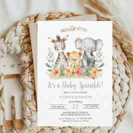 Sweet Jungle Safari Baby Sprinkle-inbjudan Inbjudningar