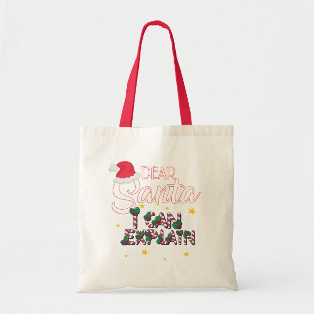 Sweet Kära Santa I kan förklara Trasa Bag Tygkasse (Framsidan)