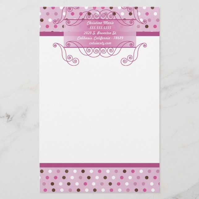 Sweet Kärlek Letterhead Stationery Brevpapper (Framsida)