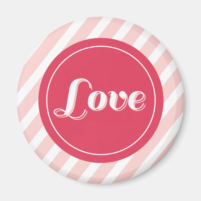 Sweet Kärlek Rosa Candy Rand Chic Valentine Day Magnet (Framsidan)