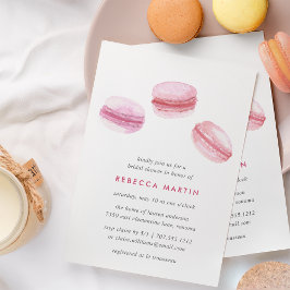 Sweet Kärlek | Rosa Macaron Inbjudningskort för mö