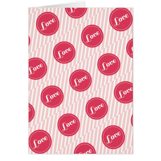 Sweet Kärlek Rosa Rand Valentine Day Note Card OBS Kort (Framsidan)