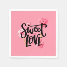 Sweet Kärlek Valentine Typography | Pappersservett