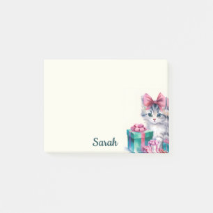 Sweet Kattunge Big Rosa Bow Add Namn Post-it Block
