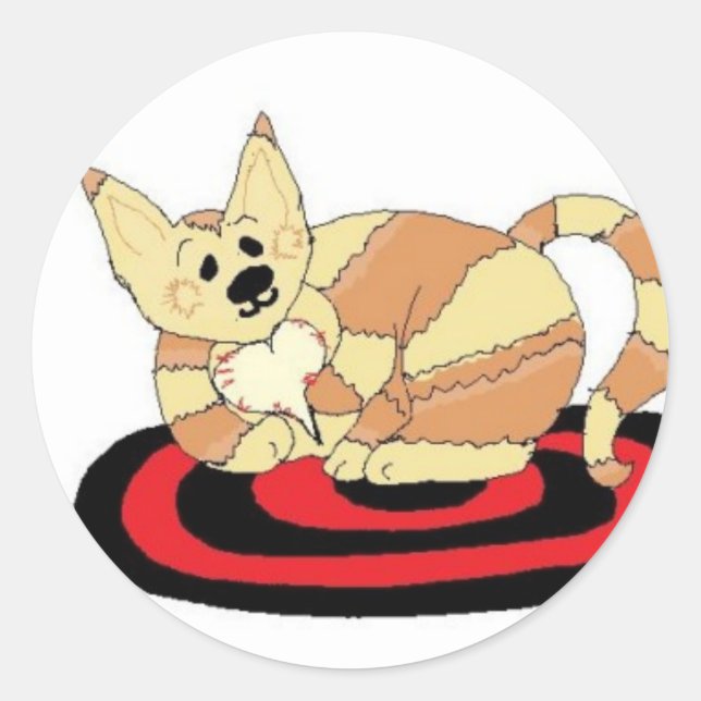 Sweet Kattunge Runt Klistermärke (Framsida)