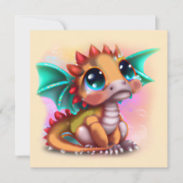 Sweet Kawaii Baby Dragon Julkort