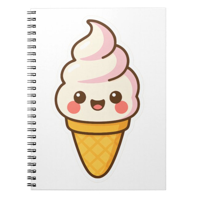 Sweet Kawaii Ice Cream Anteckningsbok (Framsidan)