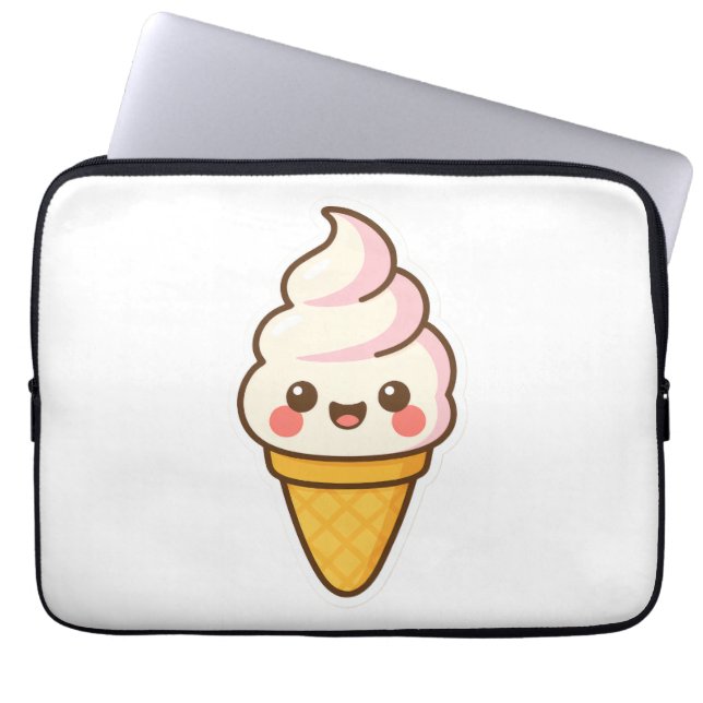 Sweet Kawaii Ice Cream Laptop Fodral (Framsidan)