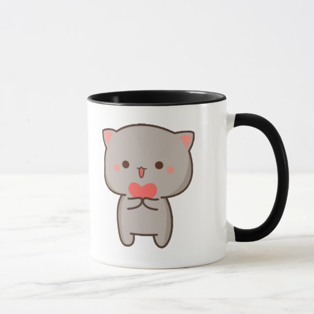 Sweet Kawaii Kitten Mugg - Cute och Mysiga kaffet  (Höger)