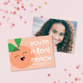 Sweet Kawaii Peach Classroom Valentines foto Anteckningskort