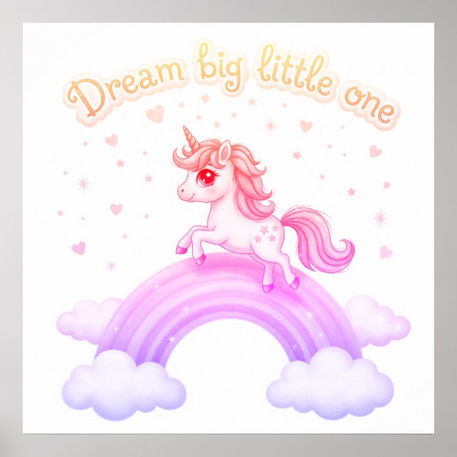 Sweet Kawaii Unicorn Dreams, Nursery Poster (Framsidan)