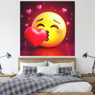 Sweet Kiss Heart Emoji Canvastryck