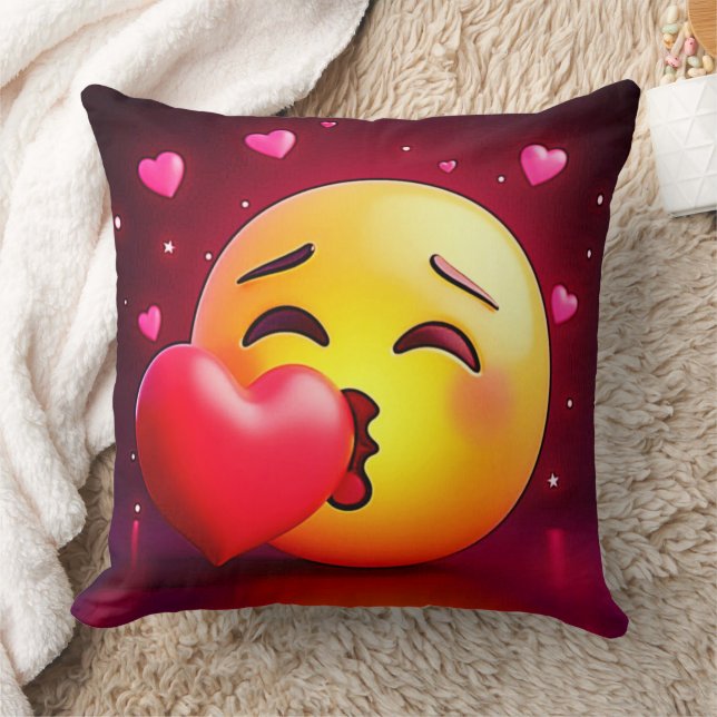 Sweet Kiss Heart Emoji Kudde (Filt)