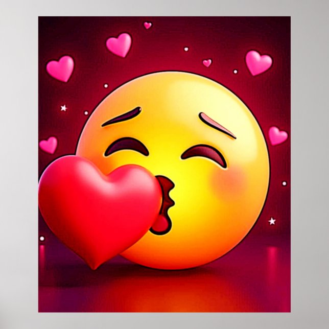 Sweet Kiss Heart Emoji Poster (Framsidan)
