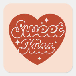 Sweet Kiss Sticker Fyrkantigt Klistermärke