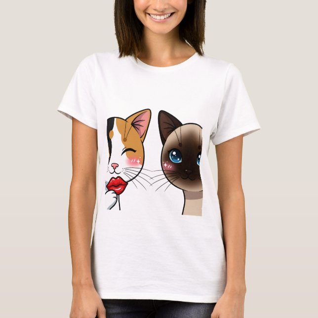 Sweet Kissy Cats T Shirt (Framsida)
