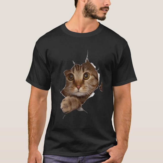 Sweet Kitten Torn Cat Owner Cat Dam T Shirt (Framsida)