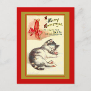 Sweet Kitten Vintage julkort Helg Vykort