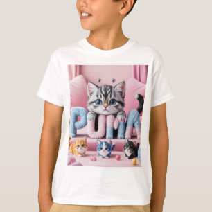 Sweet Kitty Squad Leka och färgrik kattkonst T Shirt