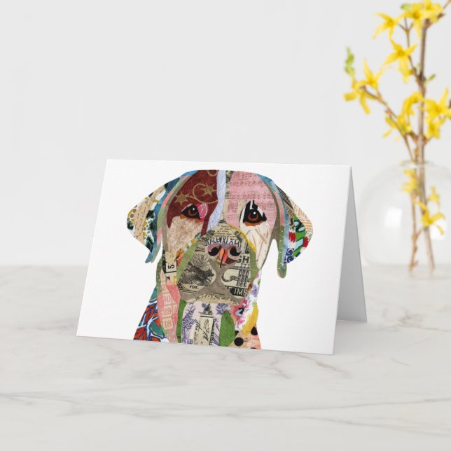 Sweet Labrador Retriever Hund Greeting Card Kort (Gul blomma)
