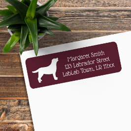 Sweet Labrador Silhouette Lila Returadress Returadress Etikett