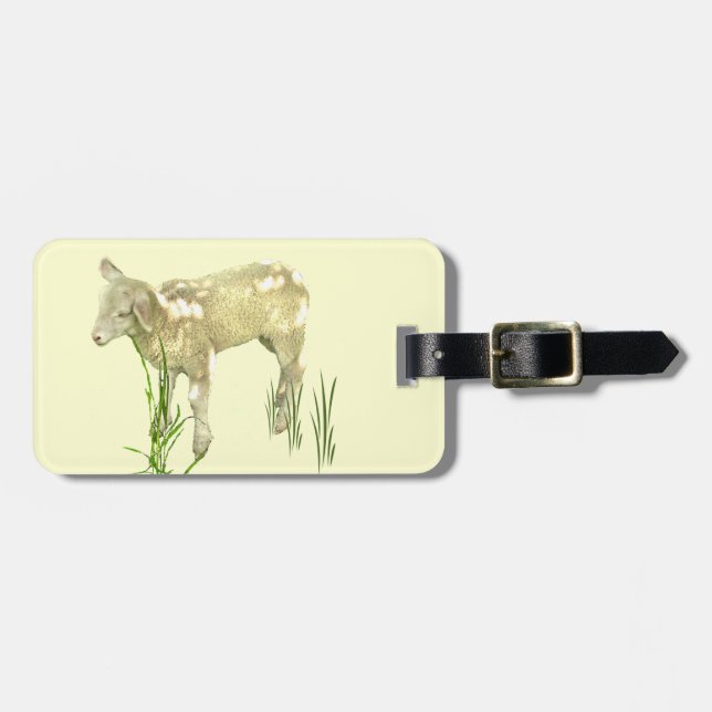 Sweet Lamb Luggage Tag Bagagebricka (Horisontell Framsida)
