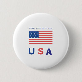 "Sweet Land Liberty" USA flagga Knapp