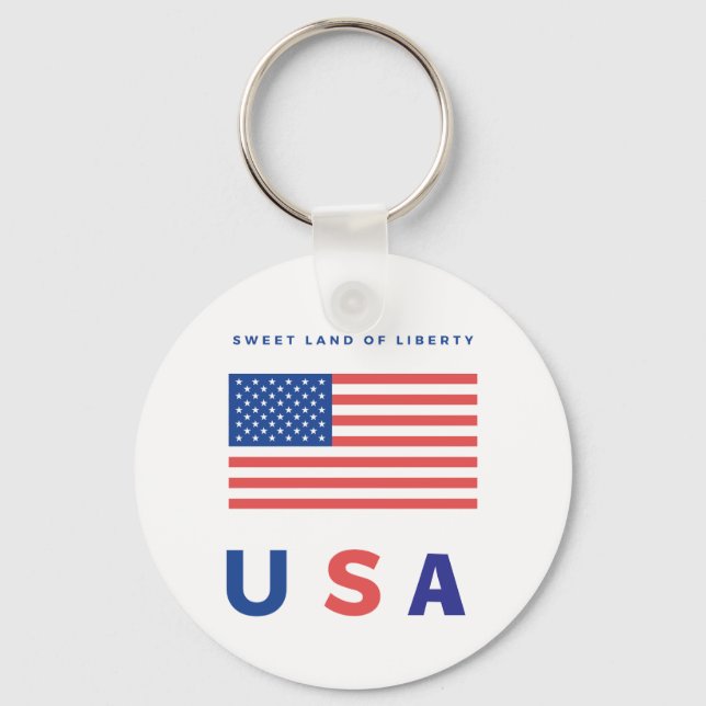 "Sweet Land Liberty" USA flagga Nyckelring (Framsida)