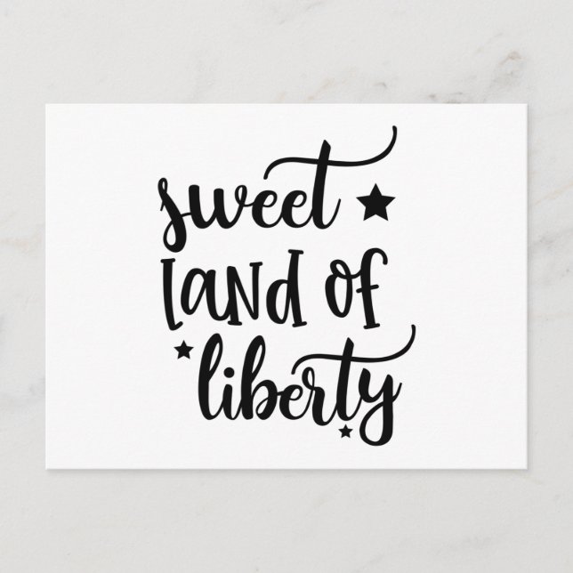 Sweet land of liberty vykort (Framsida)