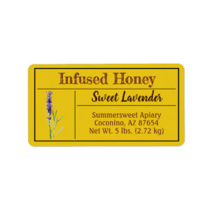 Sweet Lavender Infused Honung Product Adressetikett