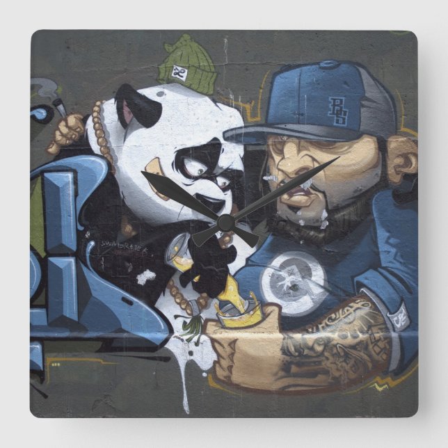 Sweet Ledsen Panda hittade en Buddy Fyrkantig Klocka (Framsida)
