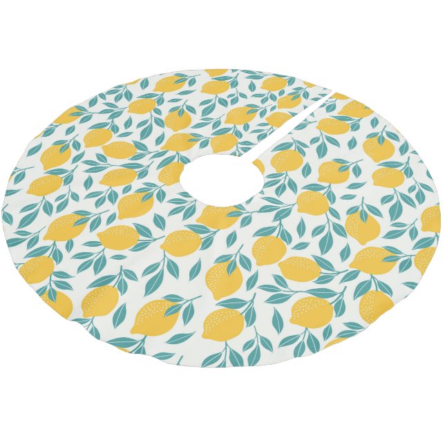 Sweet Lemon Grenar Mönster Julgransmatta Borstad Polyester (Vinklad)