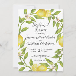 Sweet Lemons Greenery Wandehearsal Middag Inbjudningar