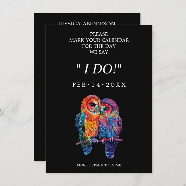 🌈 Sweet LGBTQ Eternity bröllop Spara Datumet (Fram/baksida)