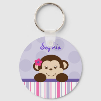 Sweet Lil Girl Monkey Personlig Nyckelring
