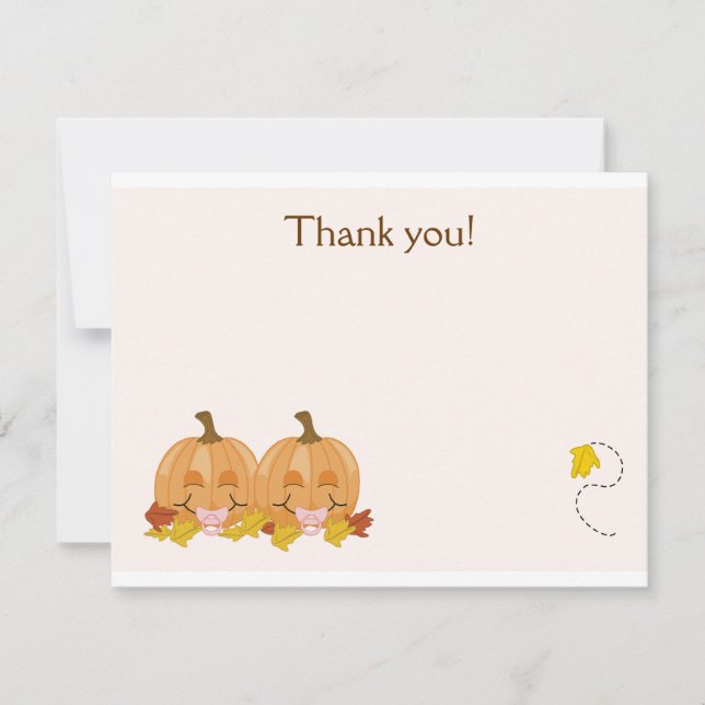 Sweet Lil Pumpkins Flat Tackkort-inbjudan Tack Kort (Framsida)
