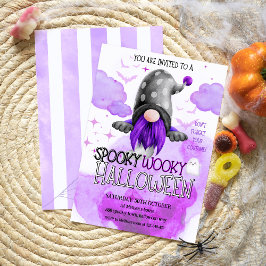 Sweet lila gnome spooky children halloween fest inbjudningar